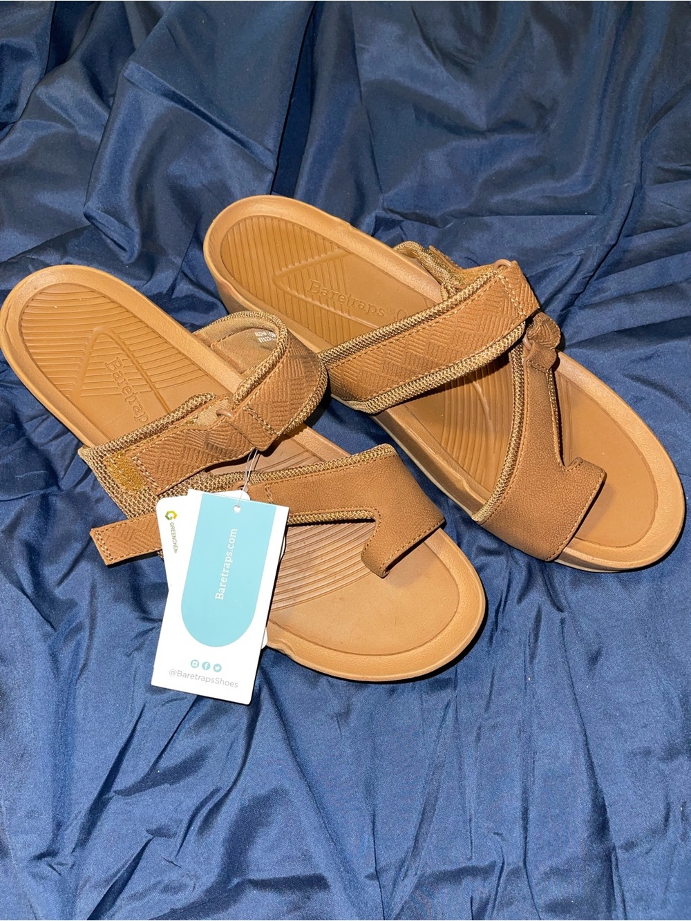 BareTraps Cognac Slide Sandals with Toe Loop